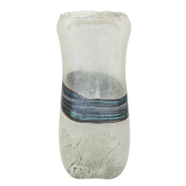 14" Azurite Glass Vase - Blue/Gray