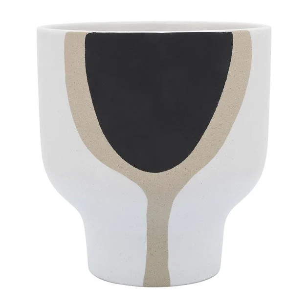 9" Ceramic Mushroom Planter - White