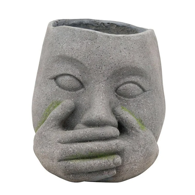 9" No Speak Polyresin Planter