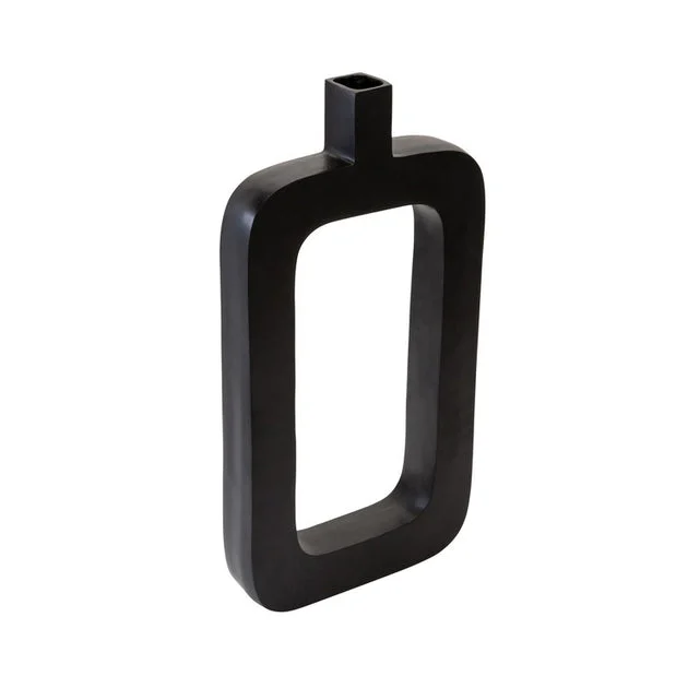 22" Metal Cut-Out Vase - Black