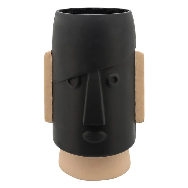 22" Polyresin Comic Face Planter - Black