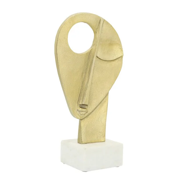 14" Metal Face Silhouette - Gold