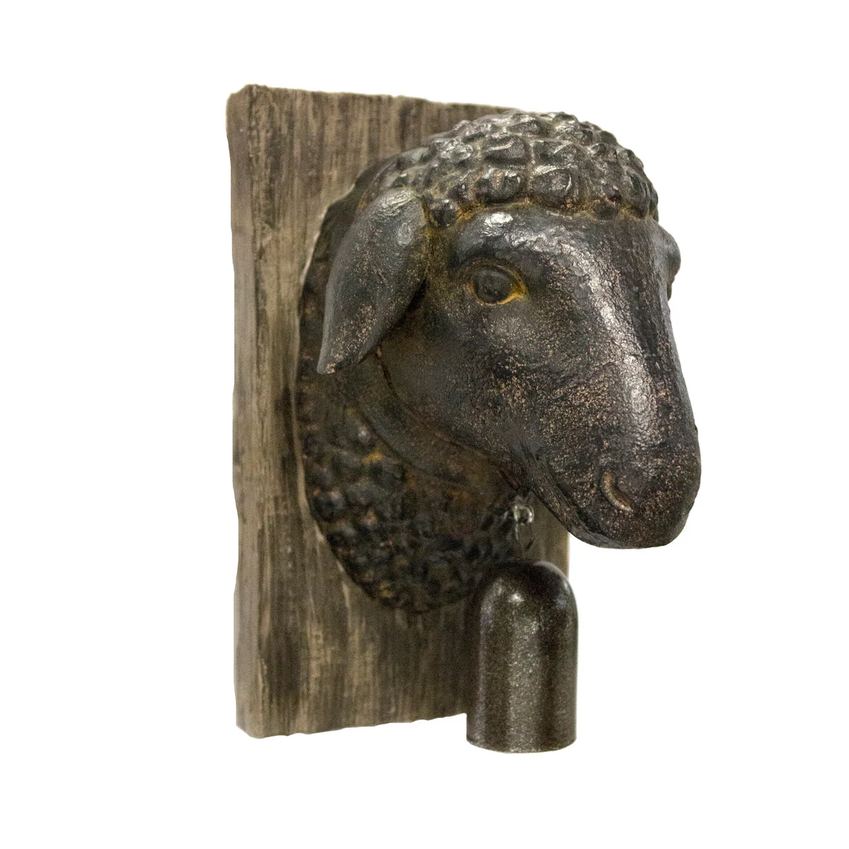 Sagebrook Home Sheep Head With Bell Wall Decor