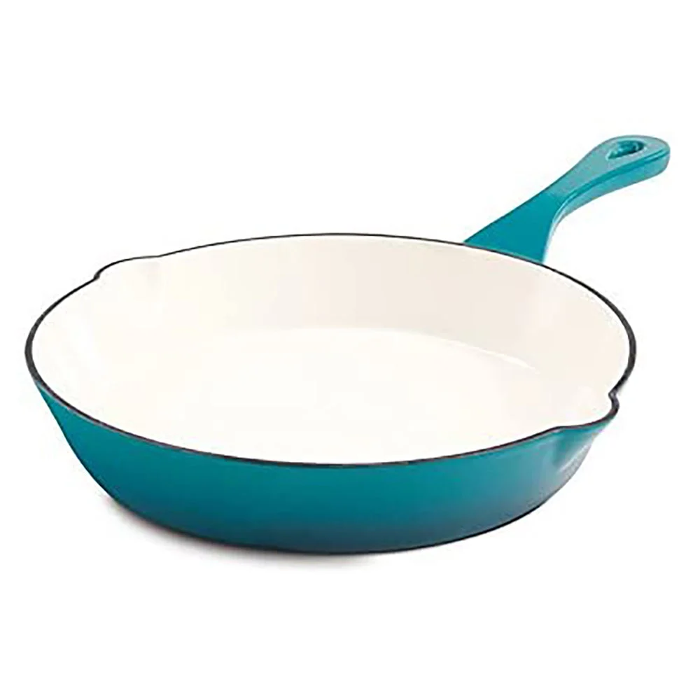 Crock Pot 111982.01 Artisan Enameled Non Stick Cast Iron Skillet, Teal Ombre