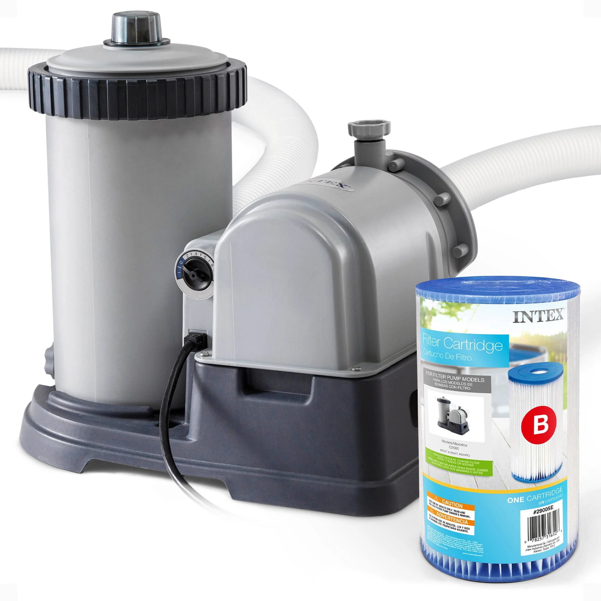 Intex 2500 GPH Swimming Pool Filter Pump & Type B Replacement Filter Cartridge
