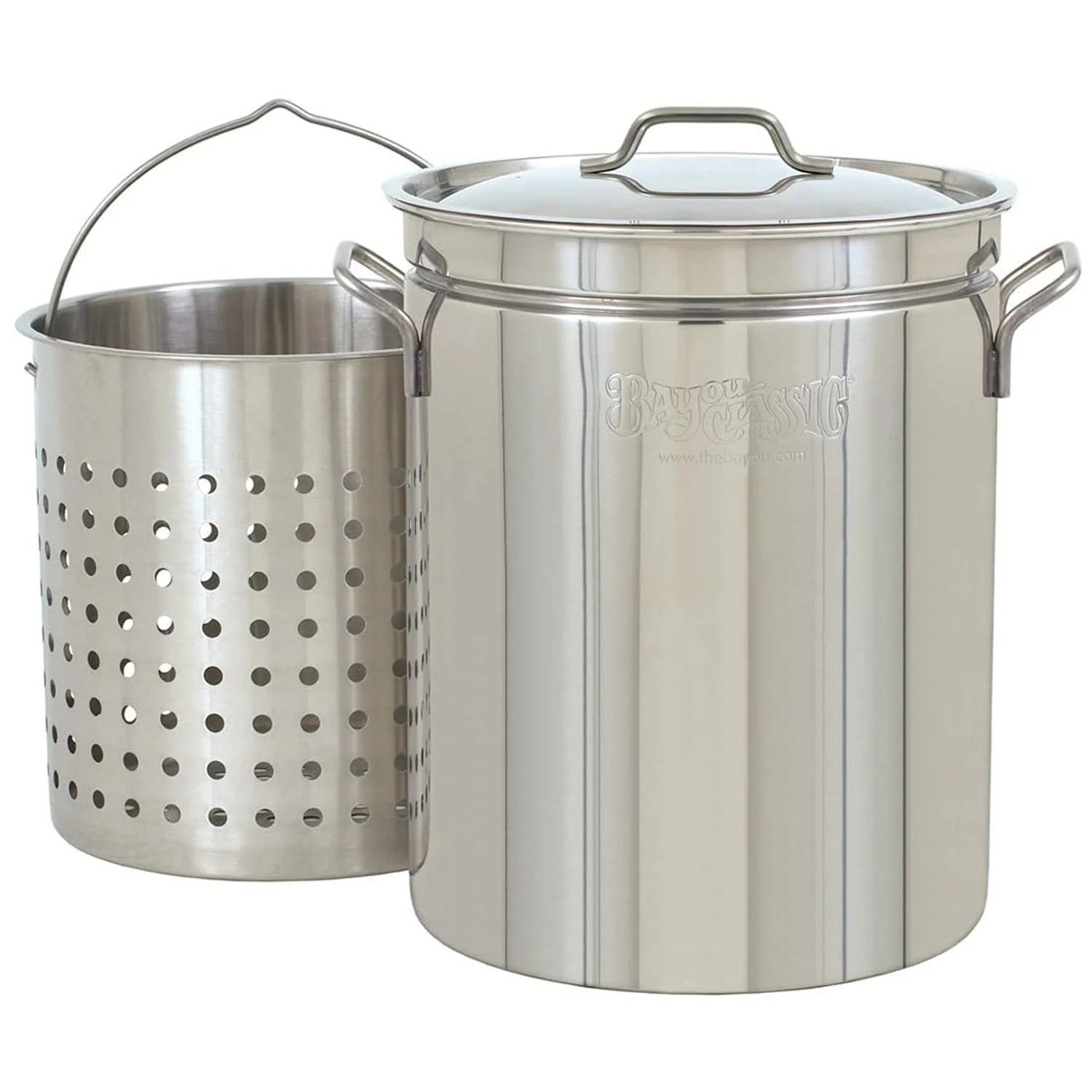 Bayou Classic 44 Quart Stainless Steel Stockpot with Vented Lid, BC-1144, Silver