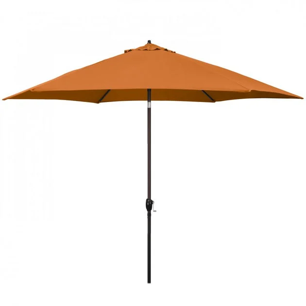 11' Aluminum Market Patio Umbrella with Crank Lift and Push-Button Tilt - Tuscan