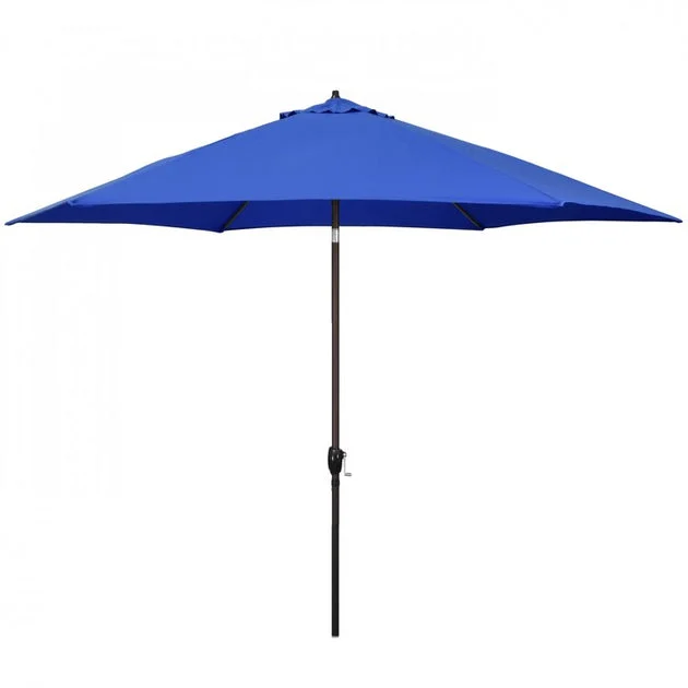 11' Aluminum Market Patio Umbrella with Crank Lift and Push-Button Tilt - Pacific Blue