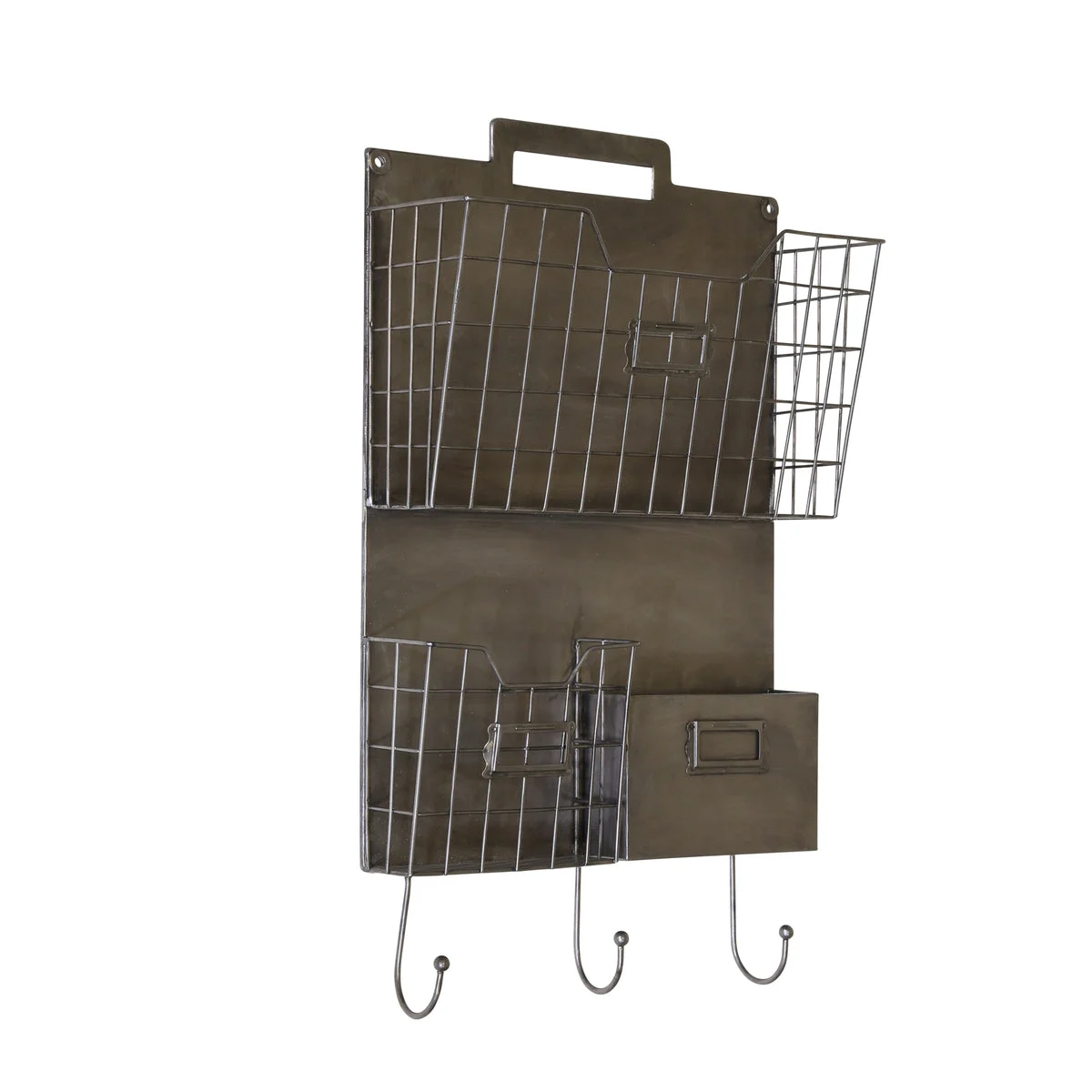 Sagebrook Home Metal Wall Organizer, Gun Metal