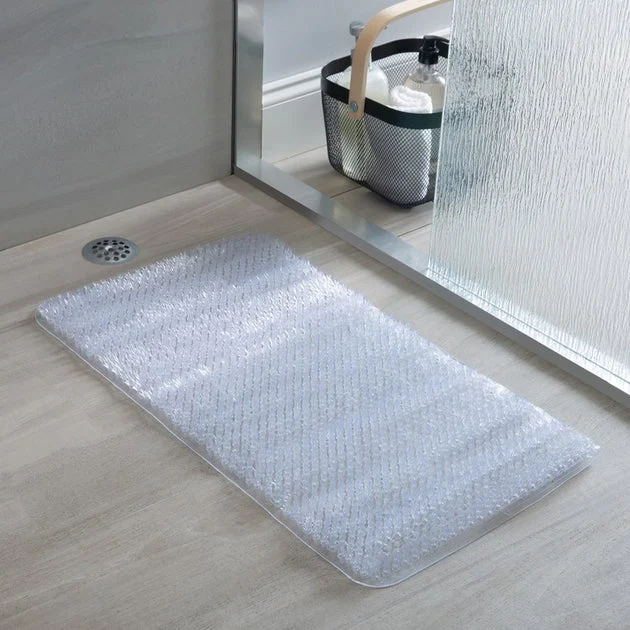 Andover 15.7" x 27.9" PVC Textured Tub Mat - Clear