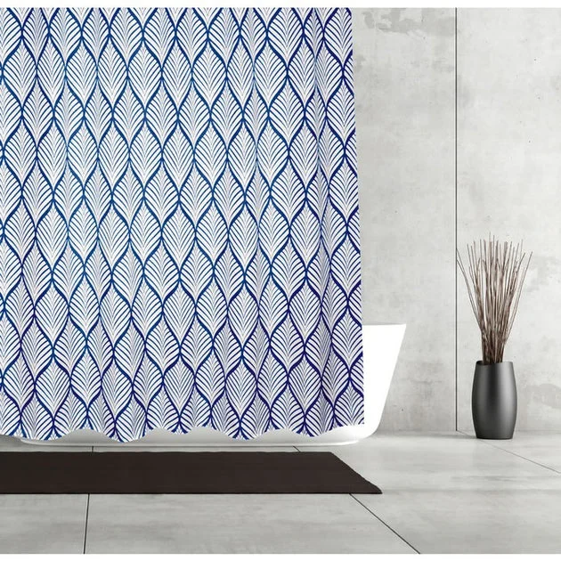 Deco Leaf Shower Curtain/Eva Shower Curtain Liner/Annex Chrome Shower Hooks Set
