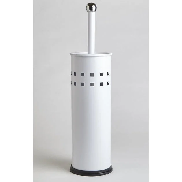Vista Toilet Brush with Holder - White
