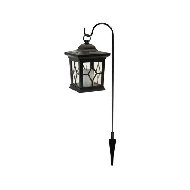 Black Solar Lantern with Shepherd's Hook