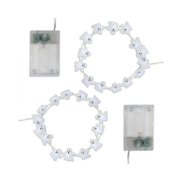 Ghost Motif Battery-Operated LED Fairy String Lights with Timer Set of 2