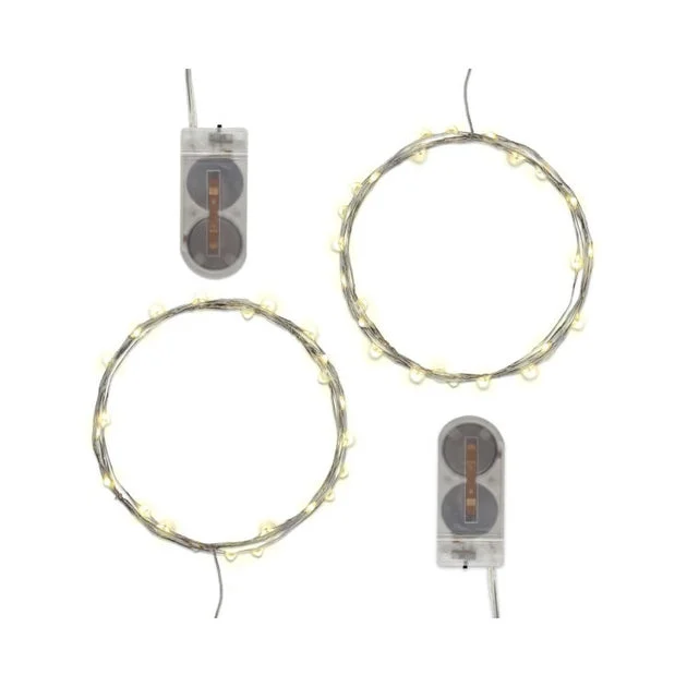 Battery-Operated LED Fairy String Lights Set of 2 - Soft White