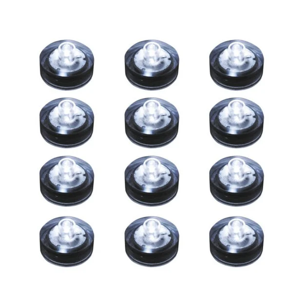 Submersible Battery-Operated LED Lights Set of 12 - White