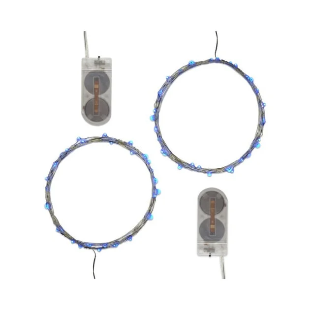 Battery-Operated LED Fairy String Lights Set of 2 - Blue