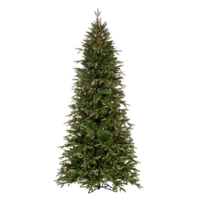 9' x 50" Pre-Lit Douglas Fir Artificial Slim Pre-Lit Christmas Tree with Warm White 3mm Low Voltage LED Wide Angle Lights