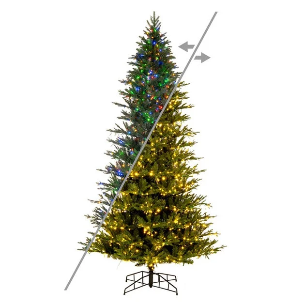 9' x 57" Pre-Lit Kamas Fraser Fir Artificial Christmas Tree with 3mm LED Color-Changing Lights