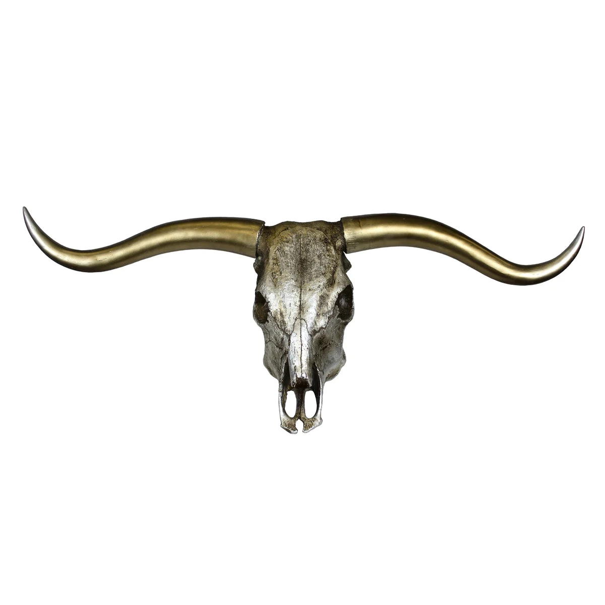 Sagebrook Home Silver/Gold Longhorn Skull