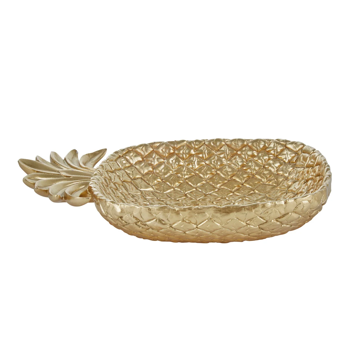 Sagebrook Home 11607 14.5" Gold Resin Pineapple Plate