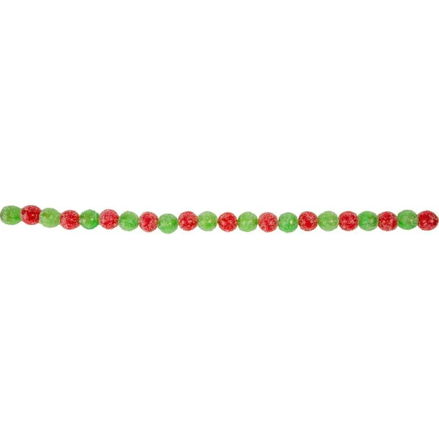 6' Red and Green Glittered Candy Drop Christmas Garland Unlit