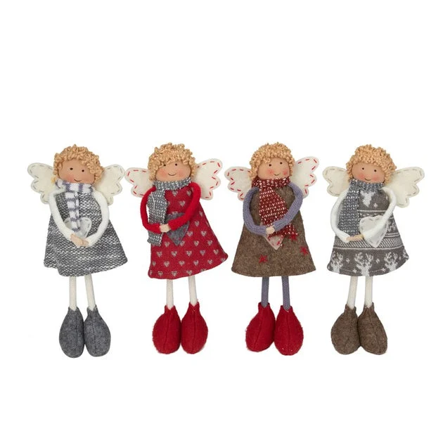 9" Standing Angel Sisters Christmas Decor Set of 4