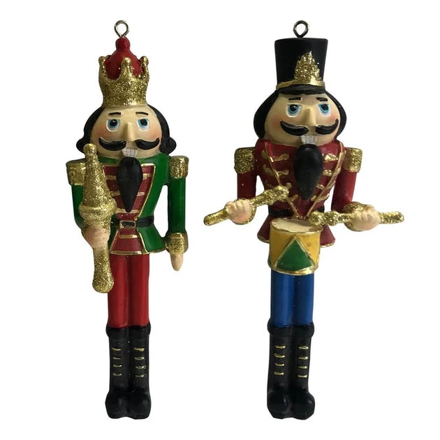 5.75" Nutcracker King and Soldier Christmas Ornaments Set of 2
