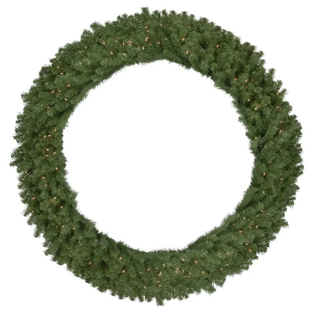 60" Pre-Lit Deluxe Dorchester Pine Artificial Christmas Wreath with Clear Lights