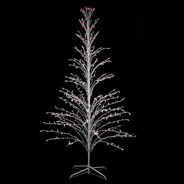 9' Pre-Lit Christmas Cascade Twig Tree Outdoor Yard Art Decoration with Multi-Color Lights