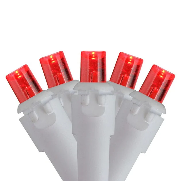 100-Count Red LED Wide-Angle Icicle Christmas Light Set with 5.5' White Wire