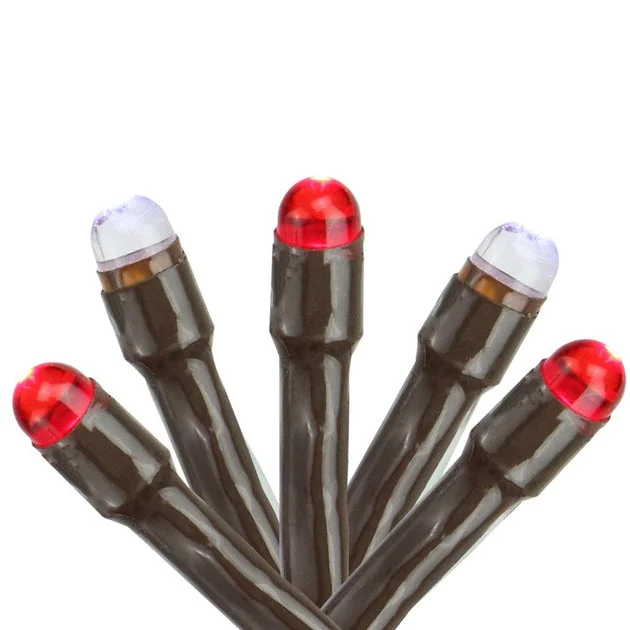 2' x 8' Red and White Micro LED Net-Style Tree Trunk Christmas Lights with Brown Wire