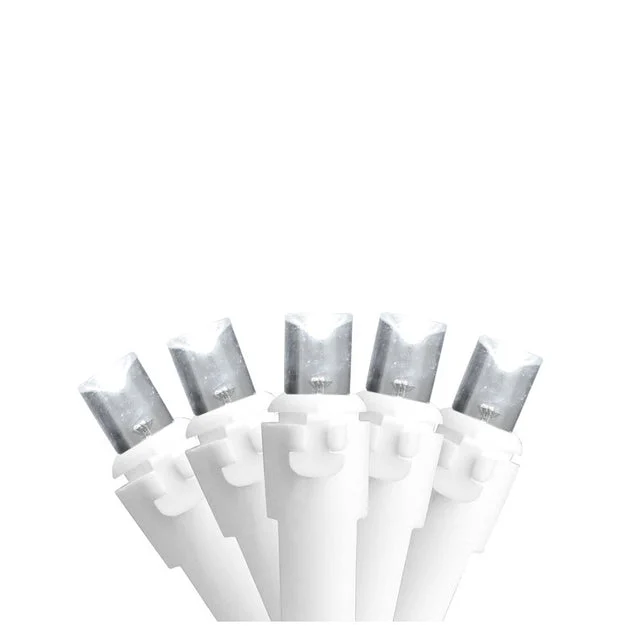 50-Count White LED Wide-Angle Christmas String Light Set with 16.25' White Wire
