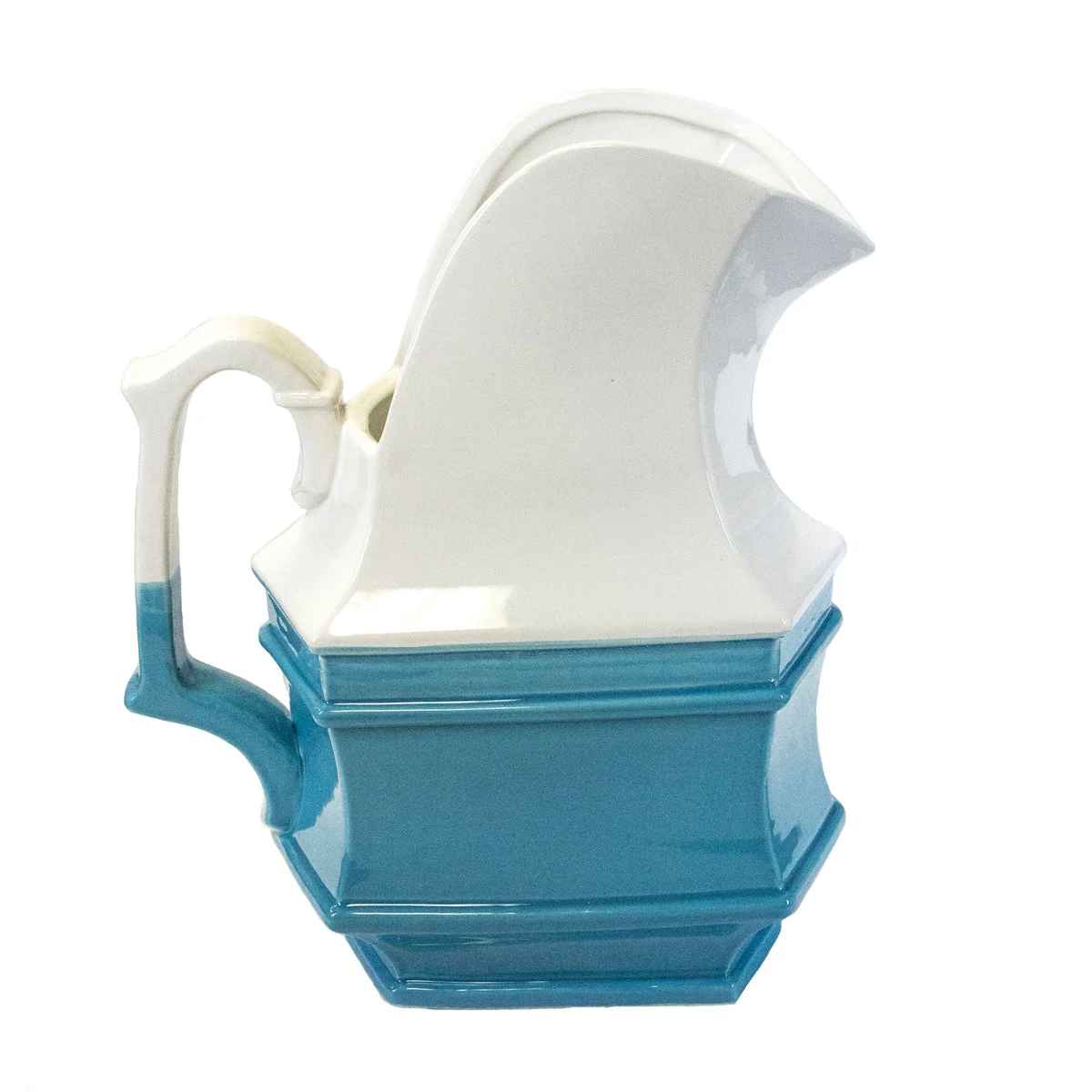 Sagebrook Home White/Blue Ceramic Pitcher