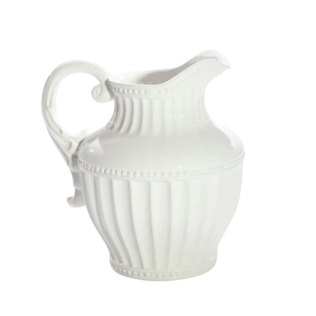Sagebrook Home White Ceramic Pitcher 11.5``
