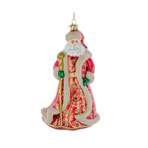 7" Bellisimo Elegant Red Santa with Staff