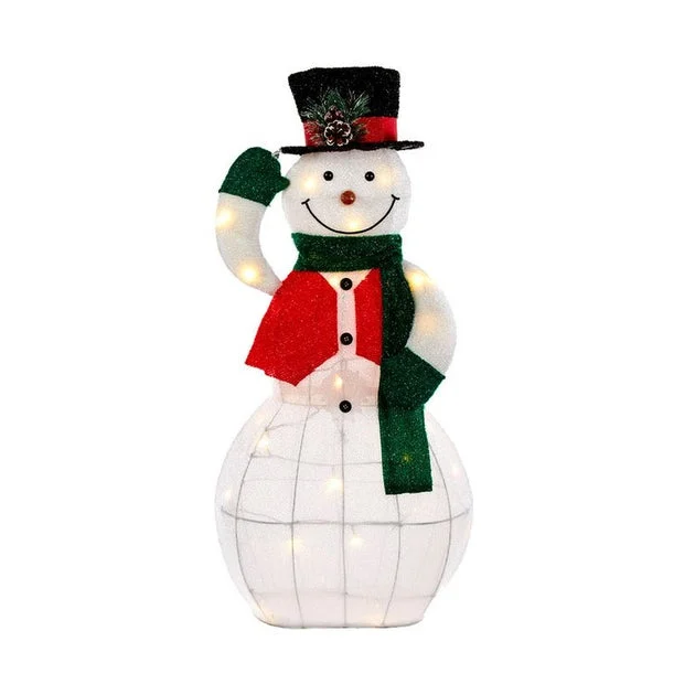 36" LED-Lighted Animated Snowman Decoration