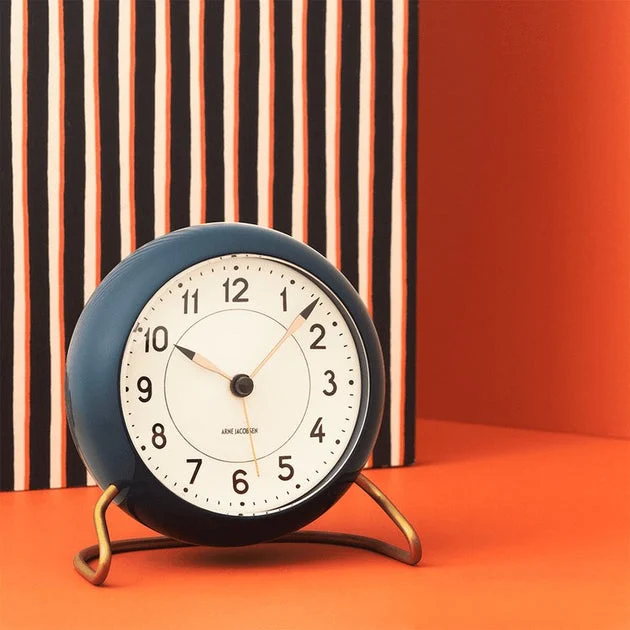 Station 4.7" Table Clock - Teal/White