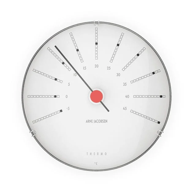Bankers 4.7" Wall Thermometer - White/Black/Red