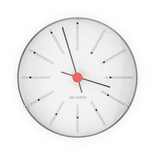Bankers 4.7" Wall Clock - White/Black/Red