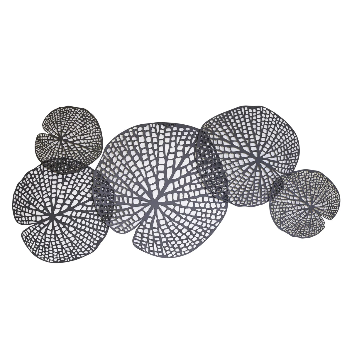 Sagebrook Home 11709 39" Black Metal Lotus Leafwall Decor