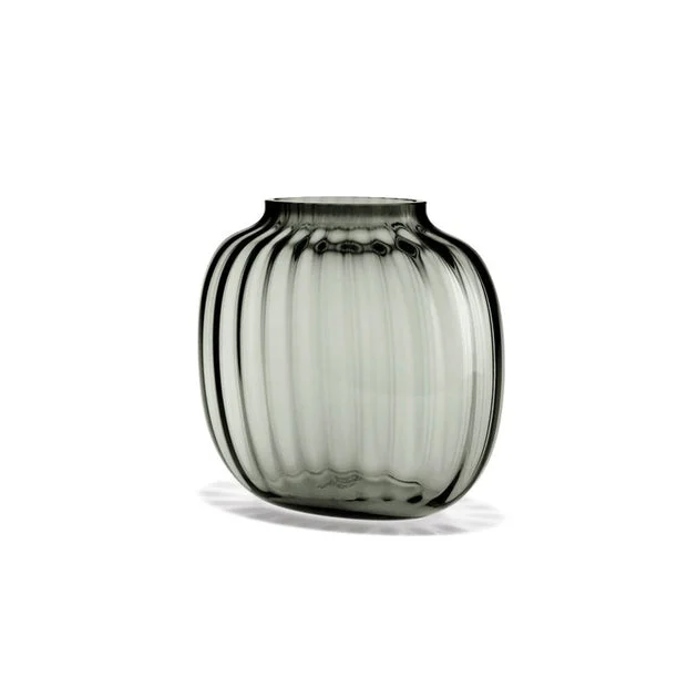 Primula 6.9" Oval Vase - Smoke