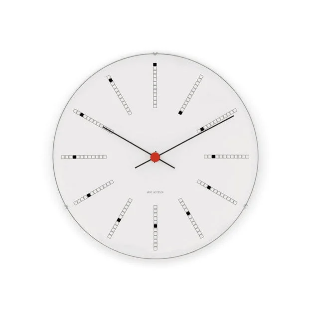 Bankers 11.4" Wall Clock - White/Black/Red