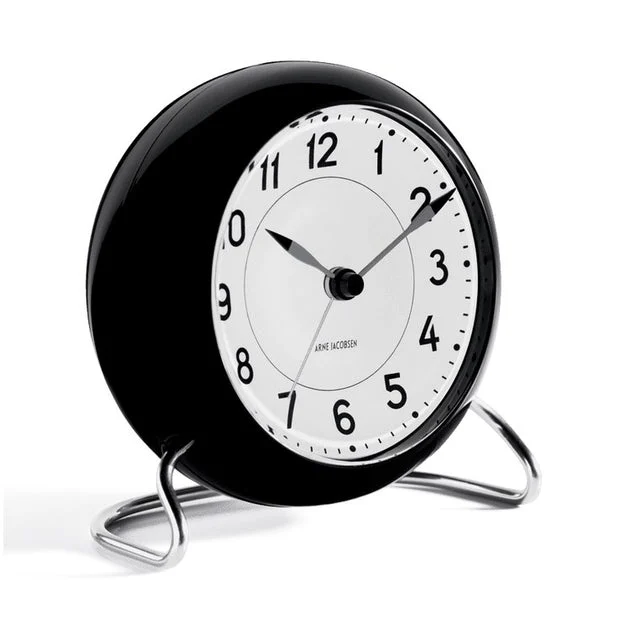 Station 4.7" Table Clock - White/Black