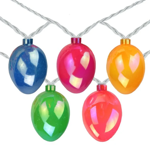 10-Count Pearl Multi-Colored Easter Egg String Light Set with 7.25-Ft White Wire