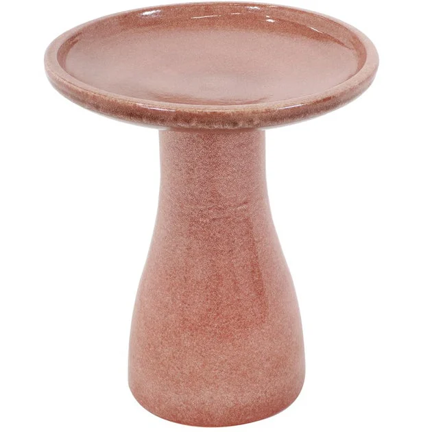 Duo Tone Outdoor High-Fired Smooth Ceramic Handpainted Bird Bath - Lava