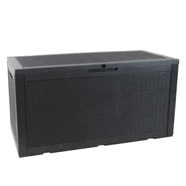 Rattan Design 100-Gallon Outdoor Deck and Patio Storage Box - Phantom Gray