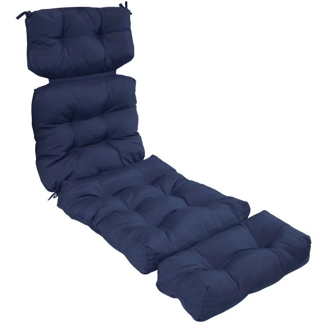 23" x 75" Indoor/Outdoor Olefin Polyester Tufted Cushion for Chaise Lounge Chair - Blue