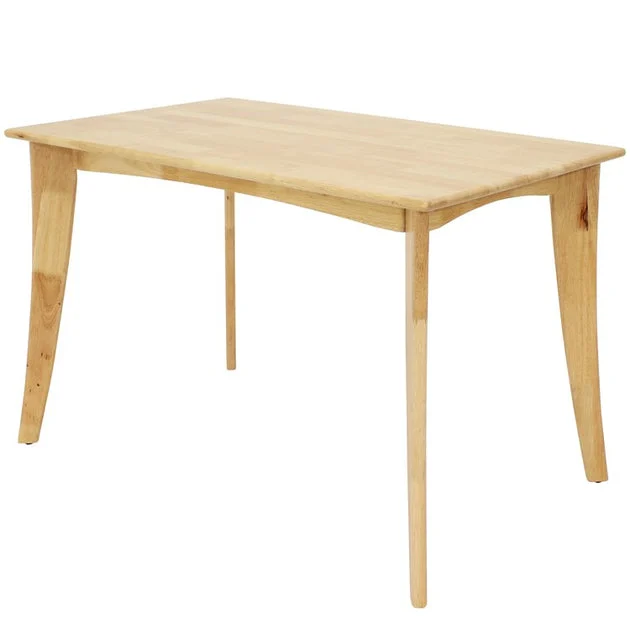 48" Solid Rubberwood Indoor Rectangular Dining Table - Natural