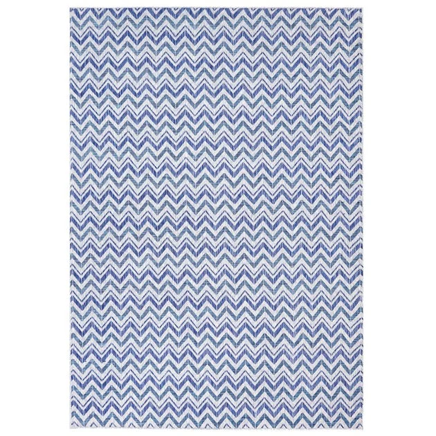 Chevron Dreams 8' x 10' Outdoor Patio Area Rug - Blue/Gray